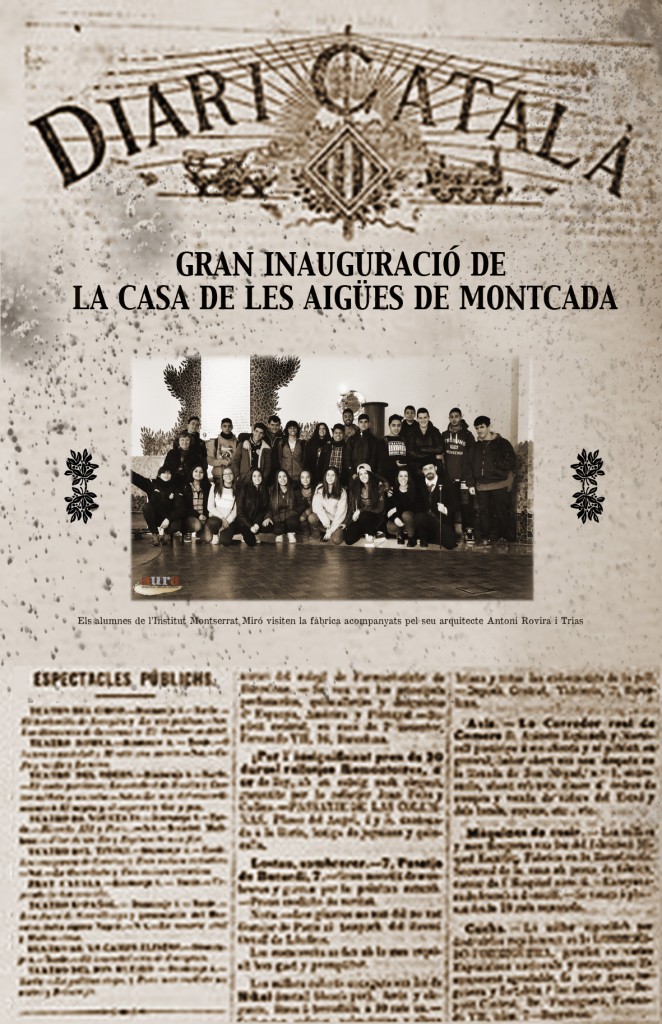 portada diari Casa de les Aigües institut Montserrat Miró
